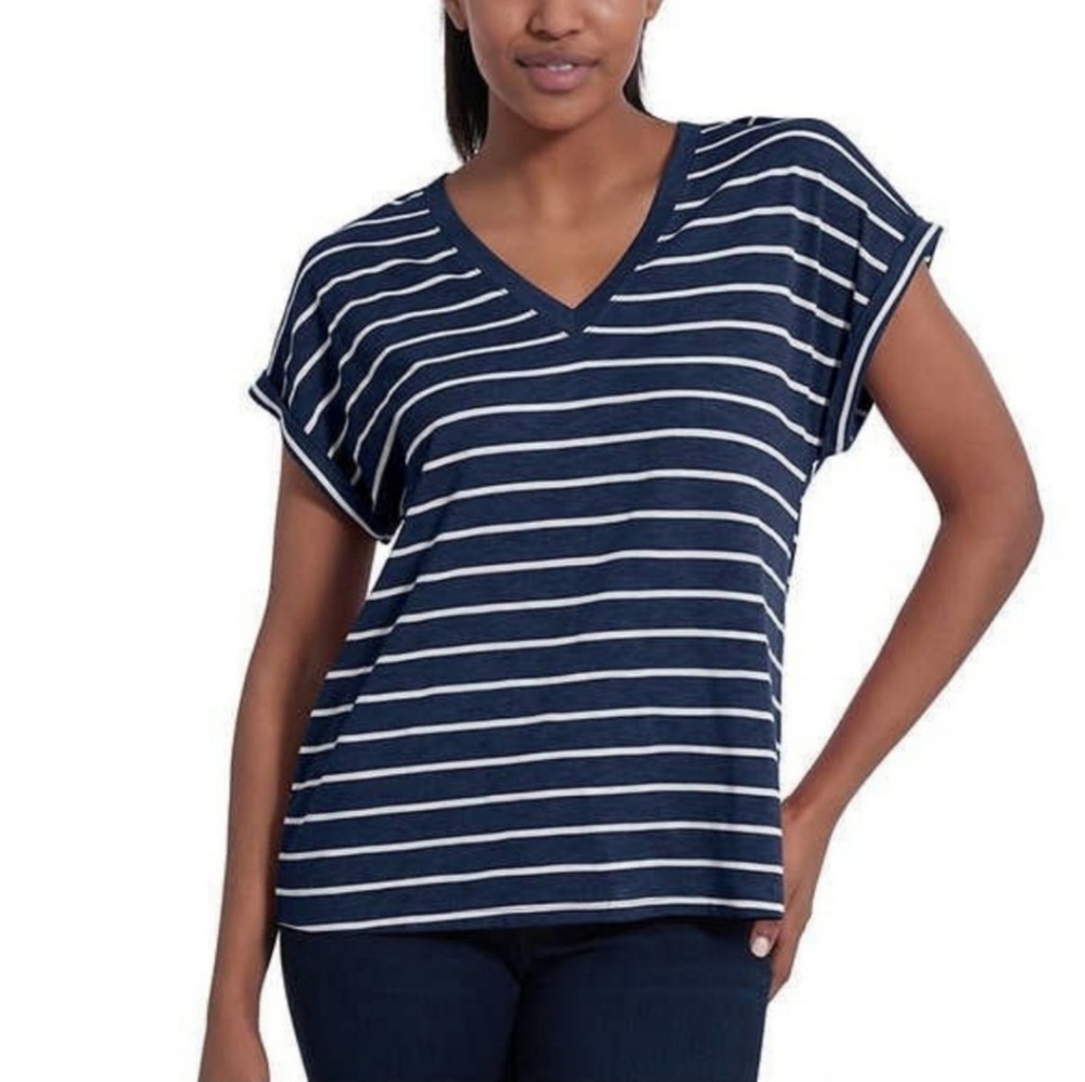 Jessica Simpson Ladies' Striped Knit Top - Navy